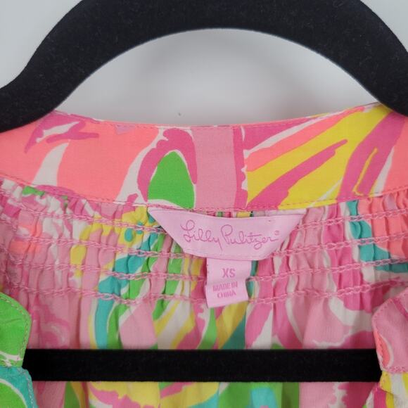 Lilly Pulitzer All Nighter Paisley Silk Elsa Blouse XS - Picture 9 of 12